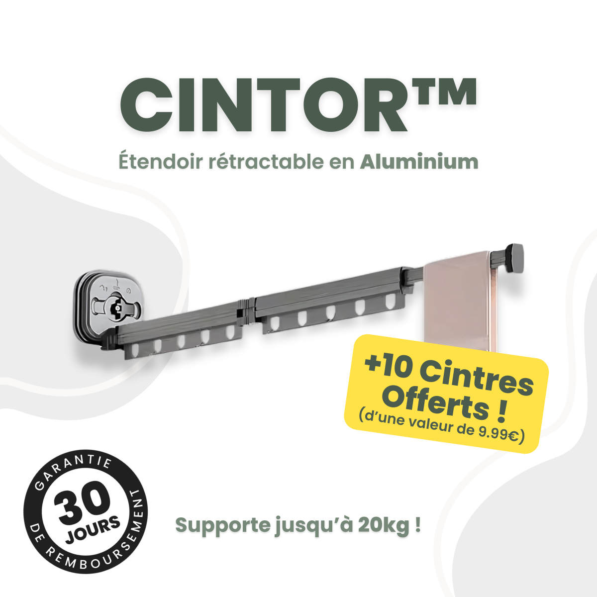 Cintor™ - Étendoir à Linge Rétractable